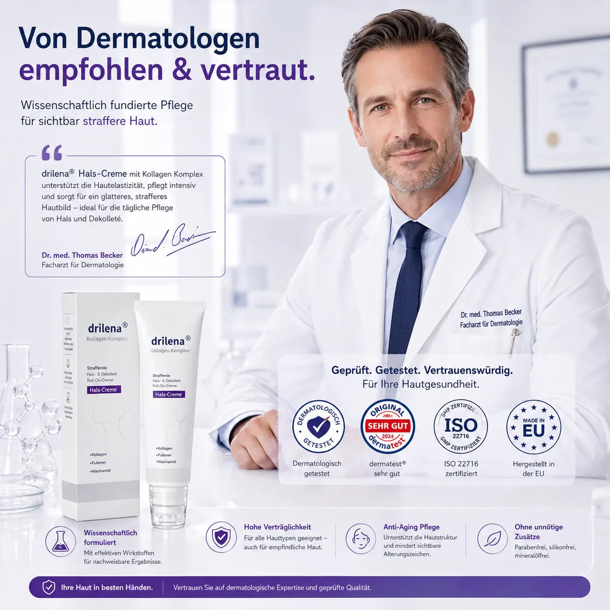 🫧drilena® Straffende Hals- & Dekolleté-Roll-On-Creme
