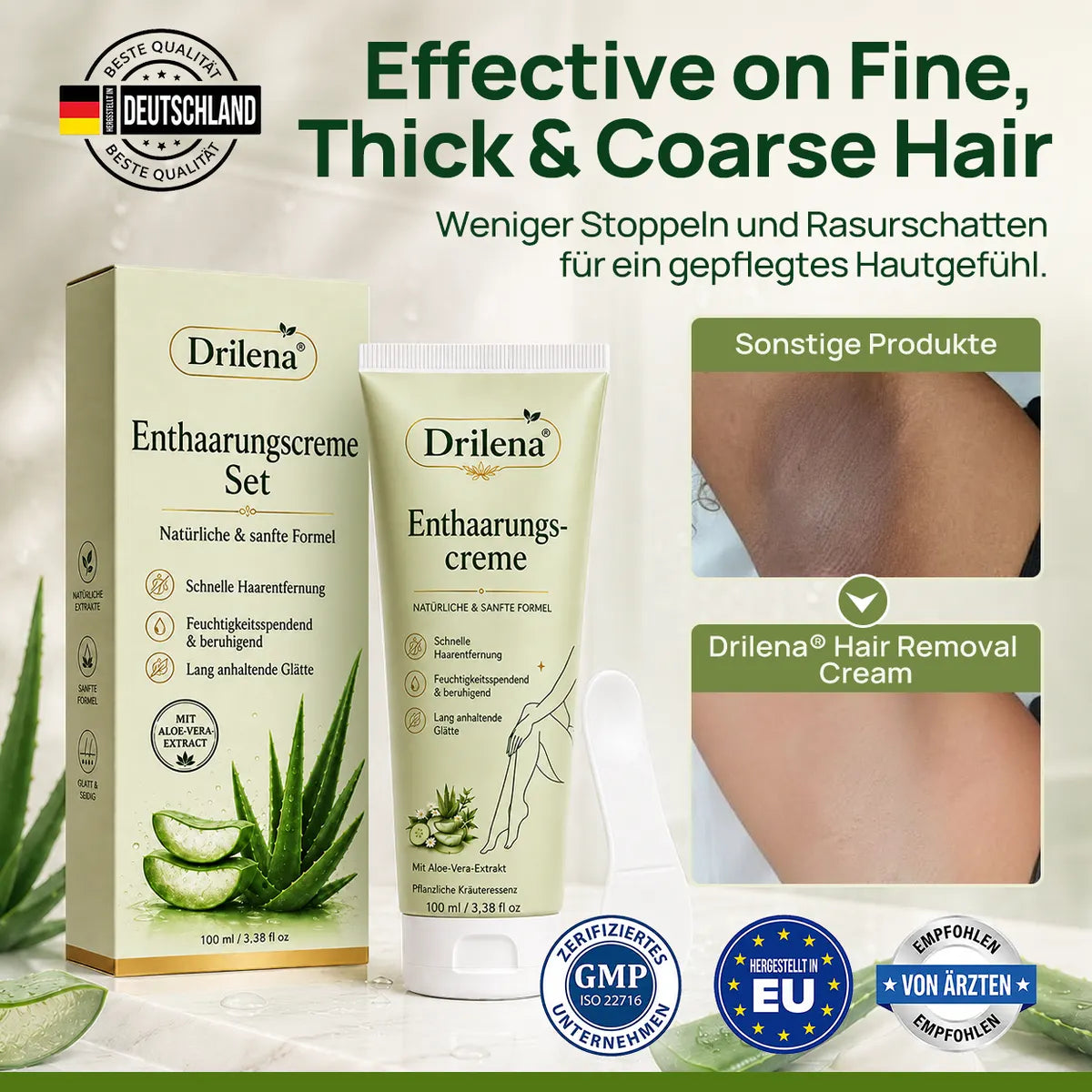 drilena® Natural Gentle Hair Removal Cream | For Women & Men, Sensitive Skin