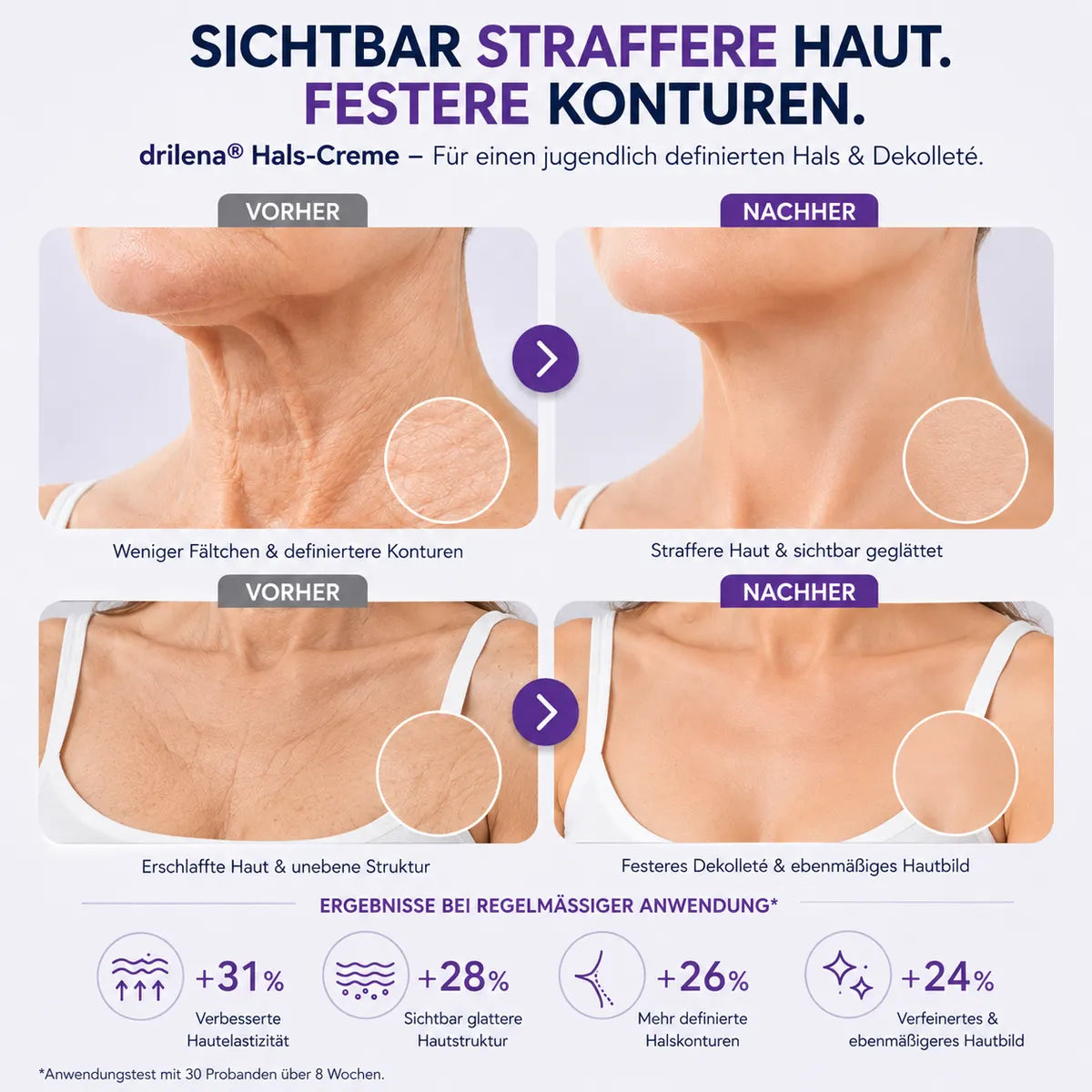 🫧drilena® Straffende Hals- & Dekolleté-Roll-On-Creme