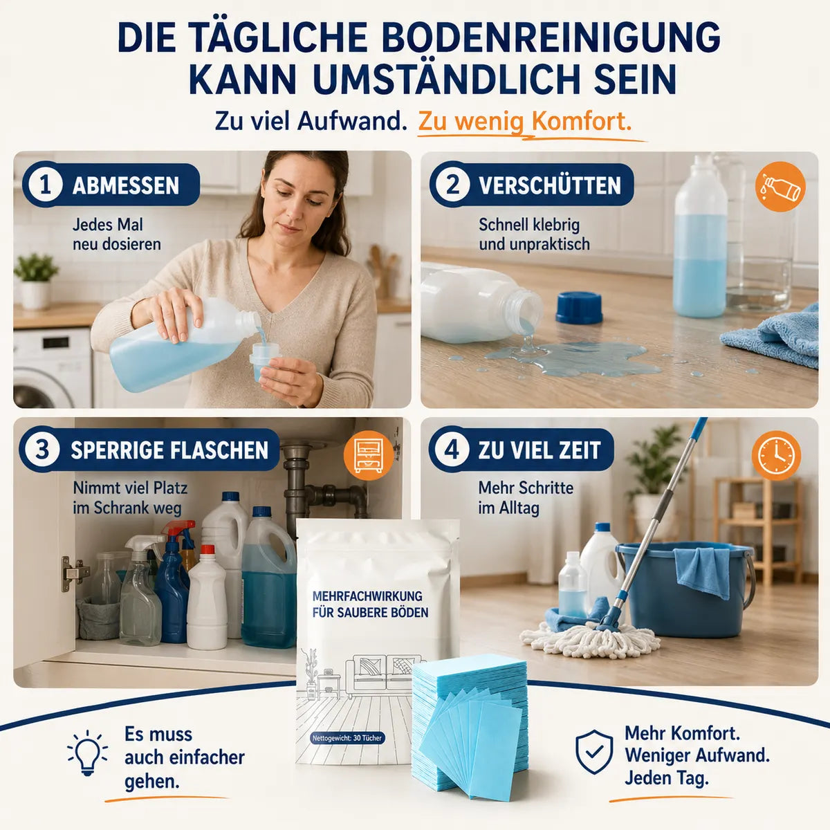 🌸drilena® Wasserlösliche Bodenreinigungstücher — Konzentrierte Formel für sofortigen Glanz (Copy)