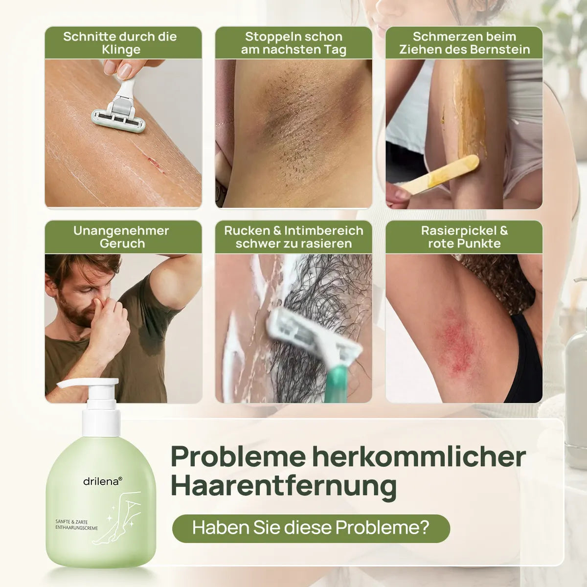 🥰drilena® Sanfte, nicht reizende Enthaarungscreme