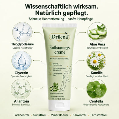 drilena® Natural Gentle Hair Removal Cream | For Women & Men, Sensitive Skin