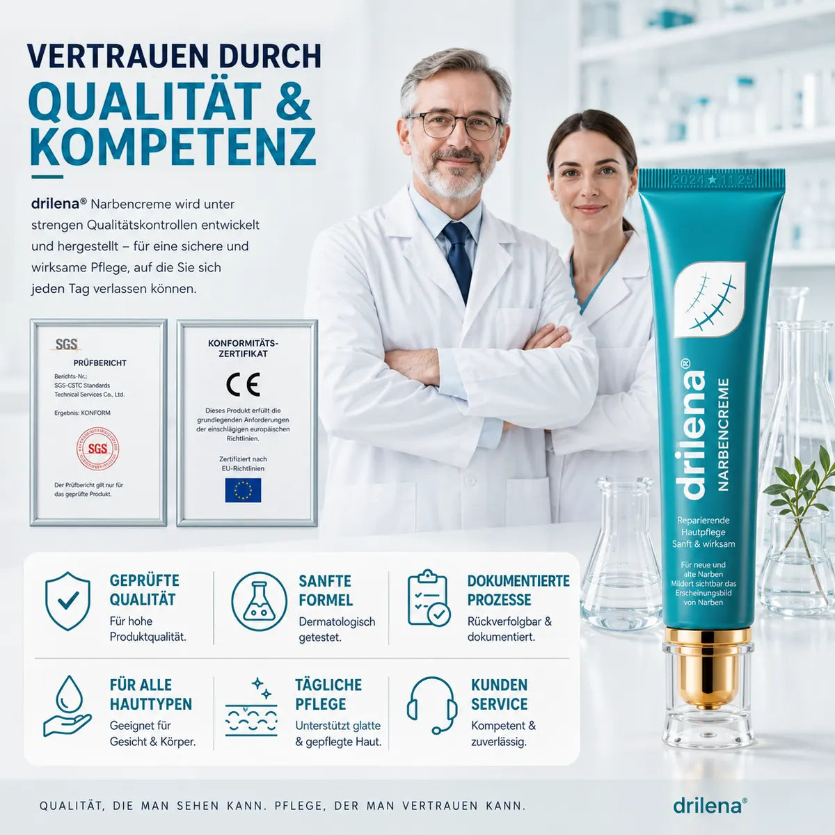 🛒drilena® Reparierende Anti-Narben-Creme — Dehnungsstreifen, Narben & Aknemale