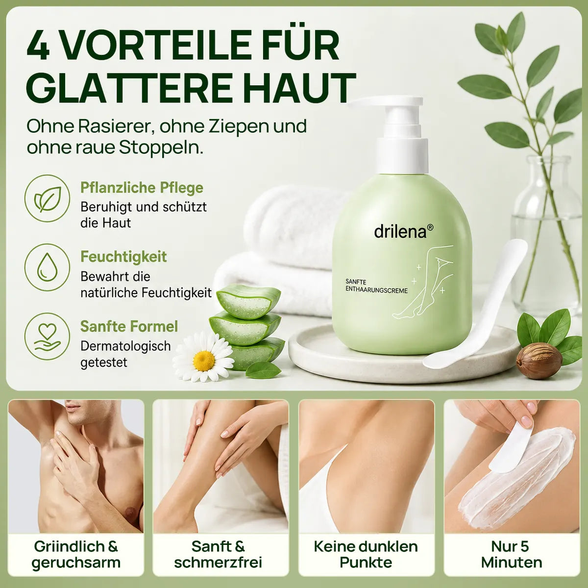 🥰drilena® Sanfte, nicht reizende Enthaarungscreme