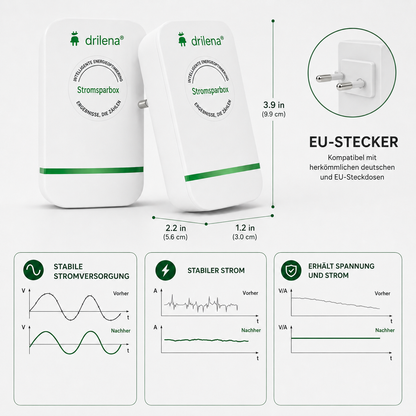 🔥 Bestseller – drilena® Stromspargerät für stabilere Stromversorgung & weniger Energieverschwendung – EU-Stecker