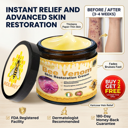 👨‍⚕️🔥Dermatologist Recommended👨‍⚕️: Rolimey® Bee Venom Advanced Skin Rescue — Specifically Formulated for Paper-Thin, Fragile & Easy-Bruising Skin — 🔥Limited Time 80% OFF🔥