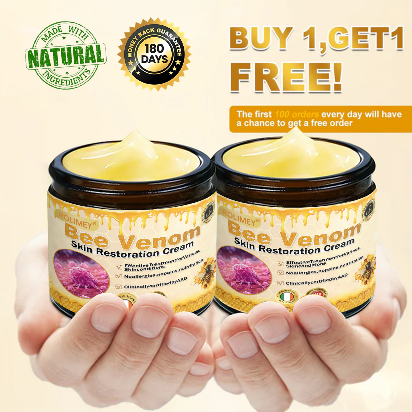 💎FDA Approved: Rolimey® Bee venom Pro Comprehensive Cream — 🔥