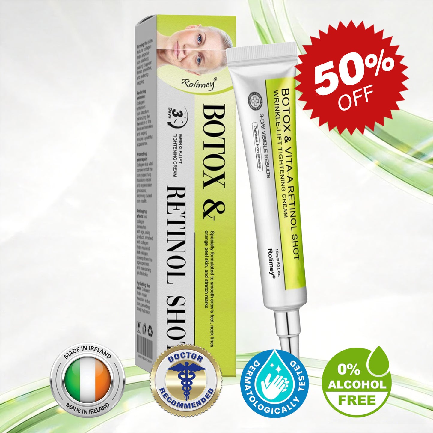 💧Made and shipped from the IE🧑‍⚕️💫Rolimey® Botox & Vita-A Retinol Shot Wrinkle-Lift Tightening cream - Last Day Promotion 70% OFF