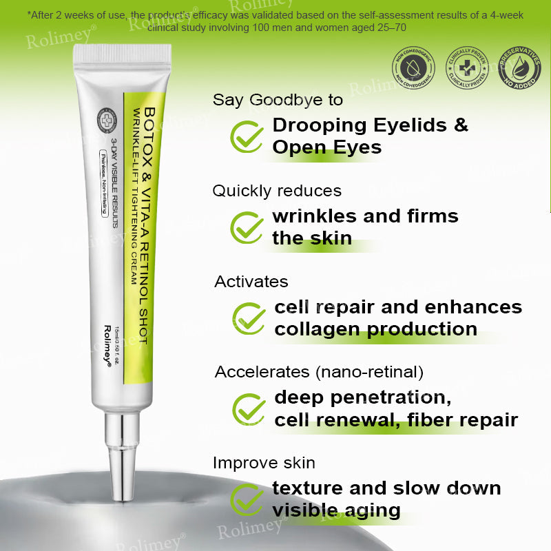 💧Made and shipped from the IE🧑‍⚕️💫Rolimey® Botox & Vita-A Retinol Shot Wrinkle-Lift Tightening cream - Last Day Promotion 70% OFF