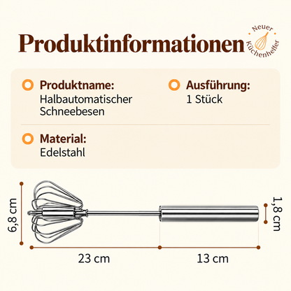 🛒 Edelstahl-Druck-Schneebesen – Lebensmittelecht, rostbeständig und ideal für die Küche
