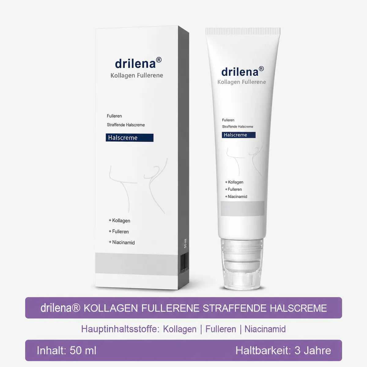 😘drilena® Straffende Hals- & Dekolleté-Roll-On-Creme