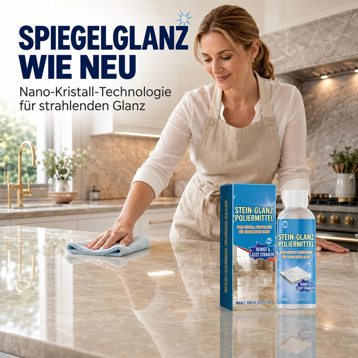 ✨ Marmor-Reinigungs- & Poliermittel – Reinigt sanft, verleiht neuen Glanz und schützt versiegelte Steinoberflächen ✨
