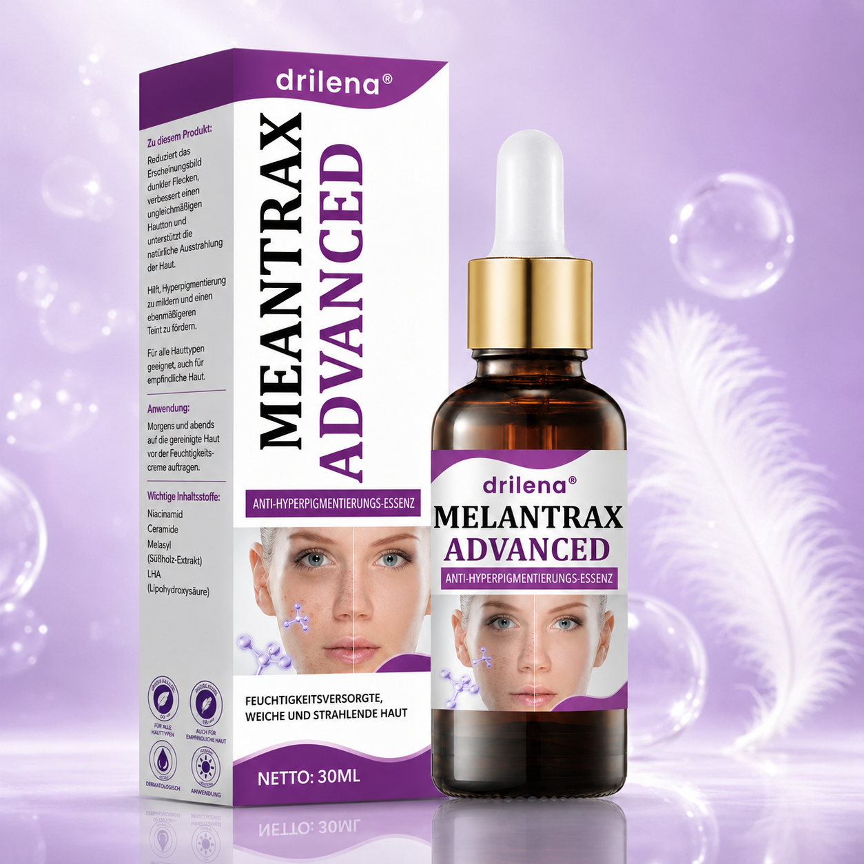 🌸 drilena® MelantraX – Fortschrittliche Anti-Hyperpigmentierungs-Essenz