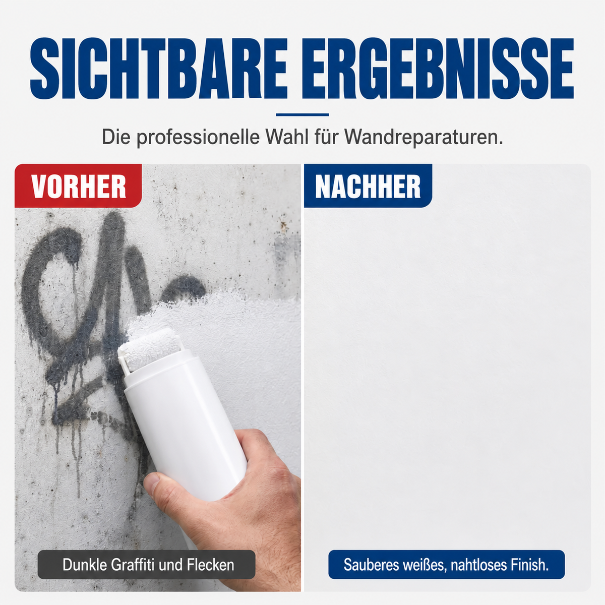 🔥 Wand-Ausbesserungsfarbe mit integriertem Roller
