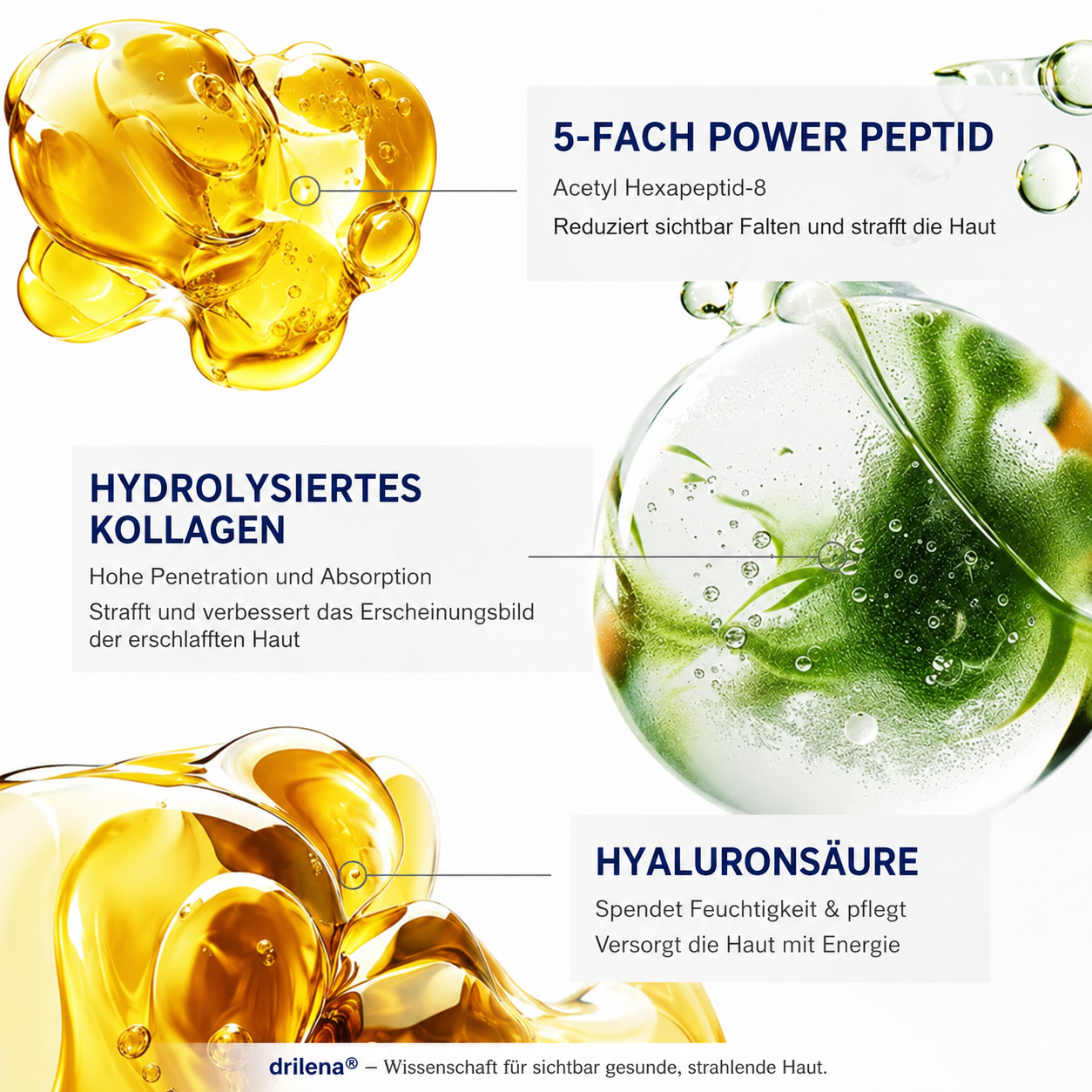 👩 drilena® Straffende Hals- & Dekolleté-Roll-On-Creme