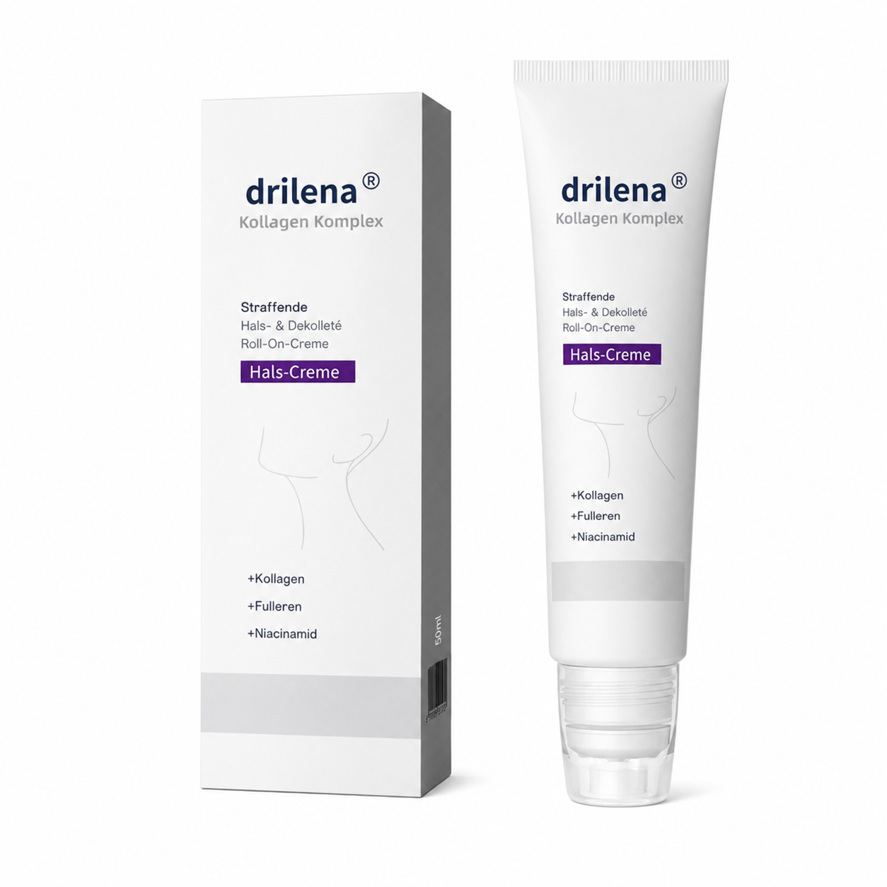👩 drilena® Straffende Hals- & Dekolleté-Roll-On-Creme