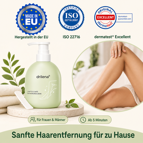 🫧 drilena® Sanfte, nicht reizende Enthaarungscreme
