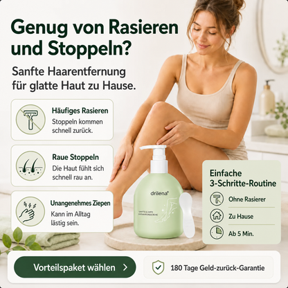 🫧 drilena® Sanfte, nicht reizende Enthaarungscreme