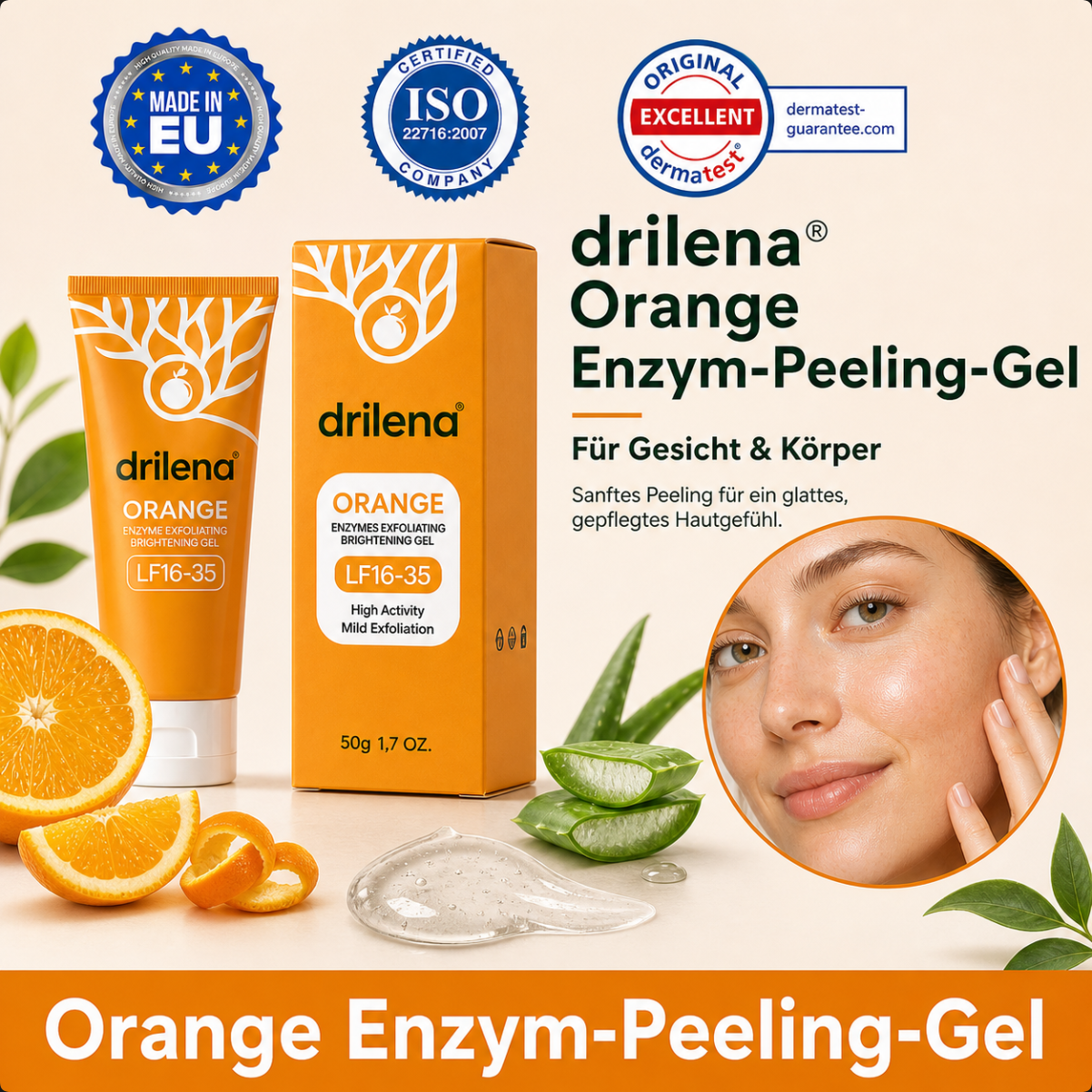 🧋drilena® Peeling-Gel mit Orangenenzym