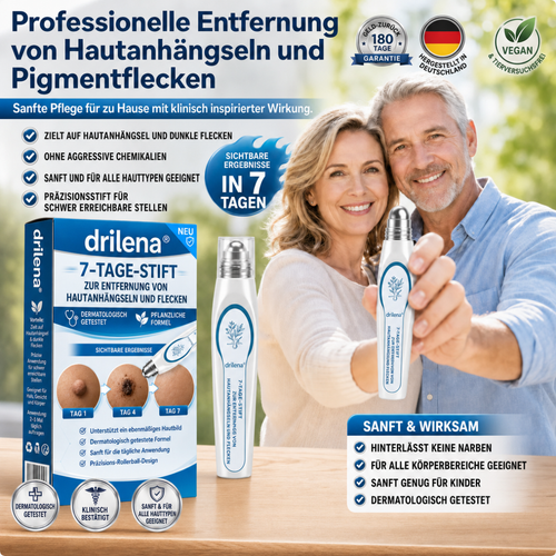 🛒drilena®7-Tage Hautanhängsel- & Fleckenentferner – schmerzfrei & narbenfrei Fortschrittlicher Roll-on-Stift zur Entfernung von Hautunreinheiten