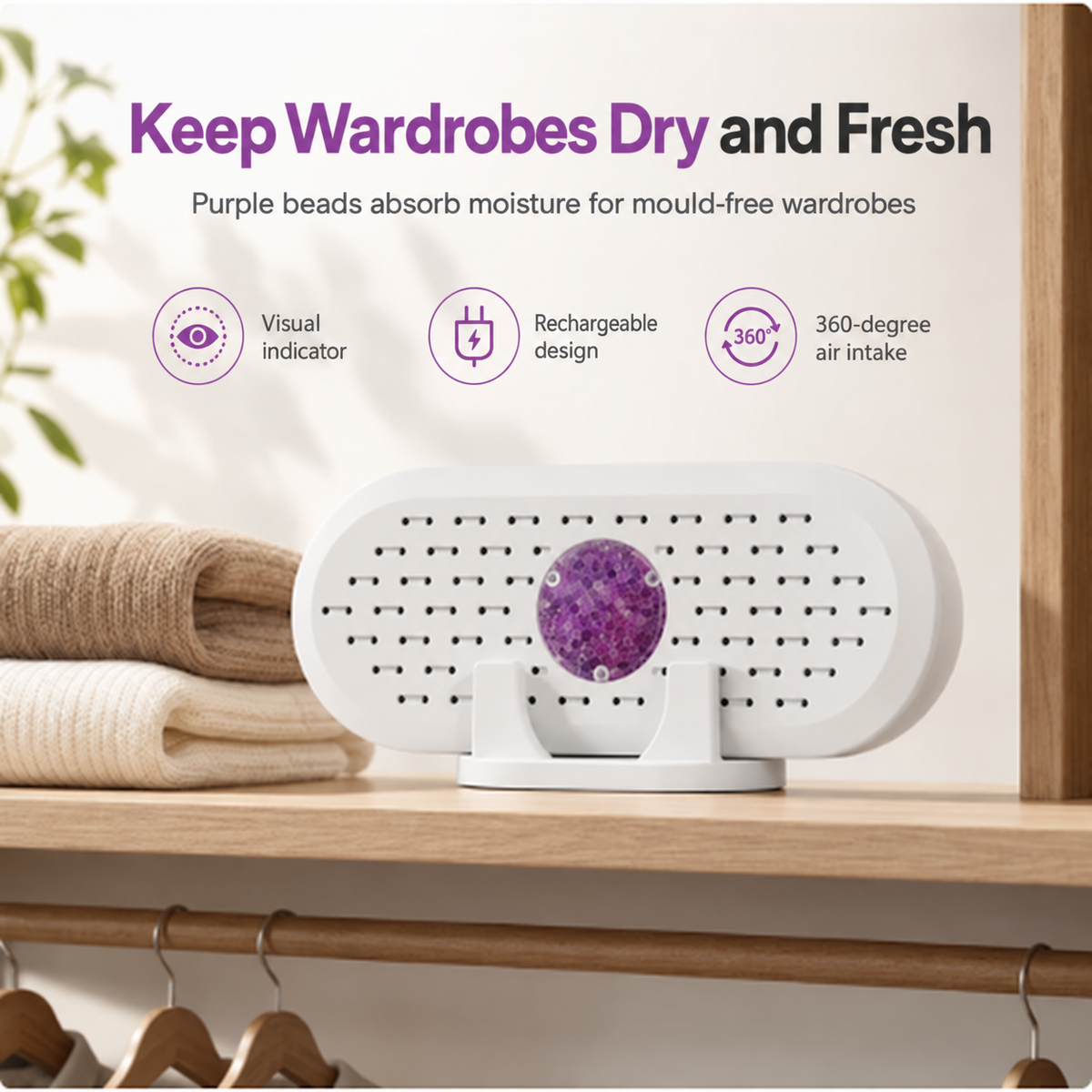 🆙⏳🔥 LIMITED-TIME 50% OFF! 🛒 Mini Reusable Dehumidifier for Wardrobes & Small Spaces