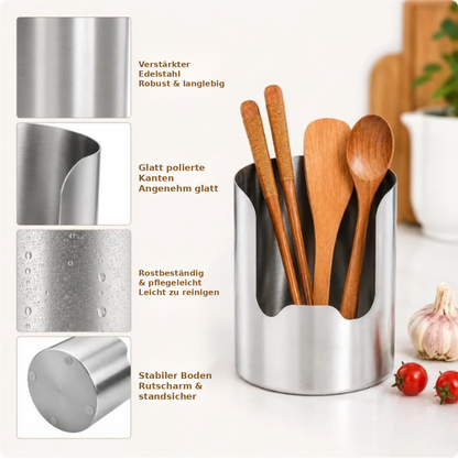 🪄 1 Stück – Robuster Küchenutensilienhalter aus verstärktem Edelstahl, rostbeständig, leicht zu reinigen & vielseitig einsetzbar ✨