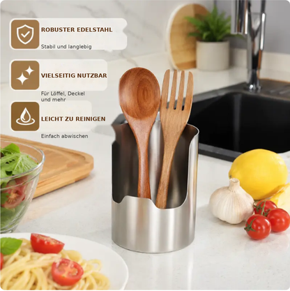 🪄 1 Stück – Robuster Küchenutensilienhalter aus verstärktem Edelstahl, rostbeständig, leicht zu reinigen & vielseitig einsetzbar ✨