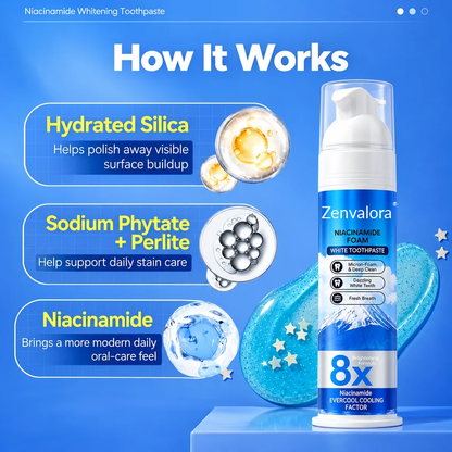 8X Niacinamide Foaming Whitening Toothpaste