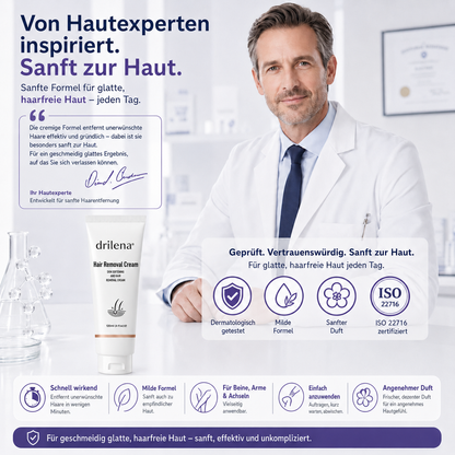 drilena® AROMATISCHE FORMEL Aromatische Enthaarungscreme-Für glatte Haut ohne täglichen Rasur-Stress