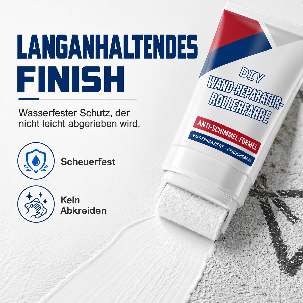 🔥 Wand-Ausbesserungsfarbe mit integriertem Roller