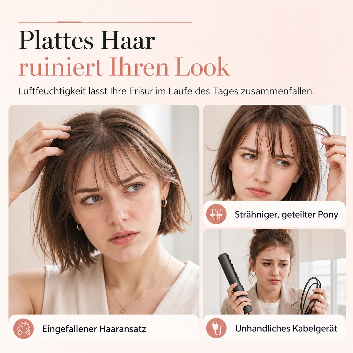 🪮 Kabelloser Mini-Stylingkamm mit Heizfunktion