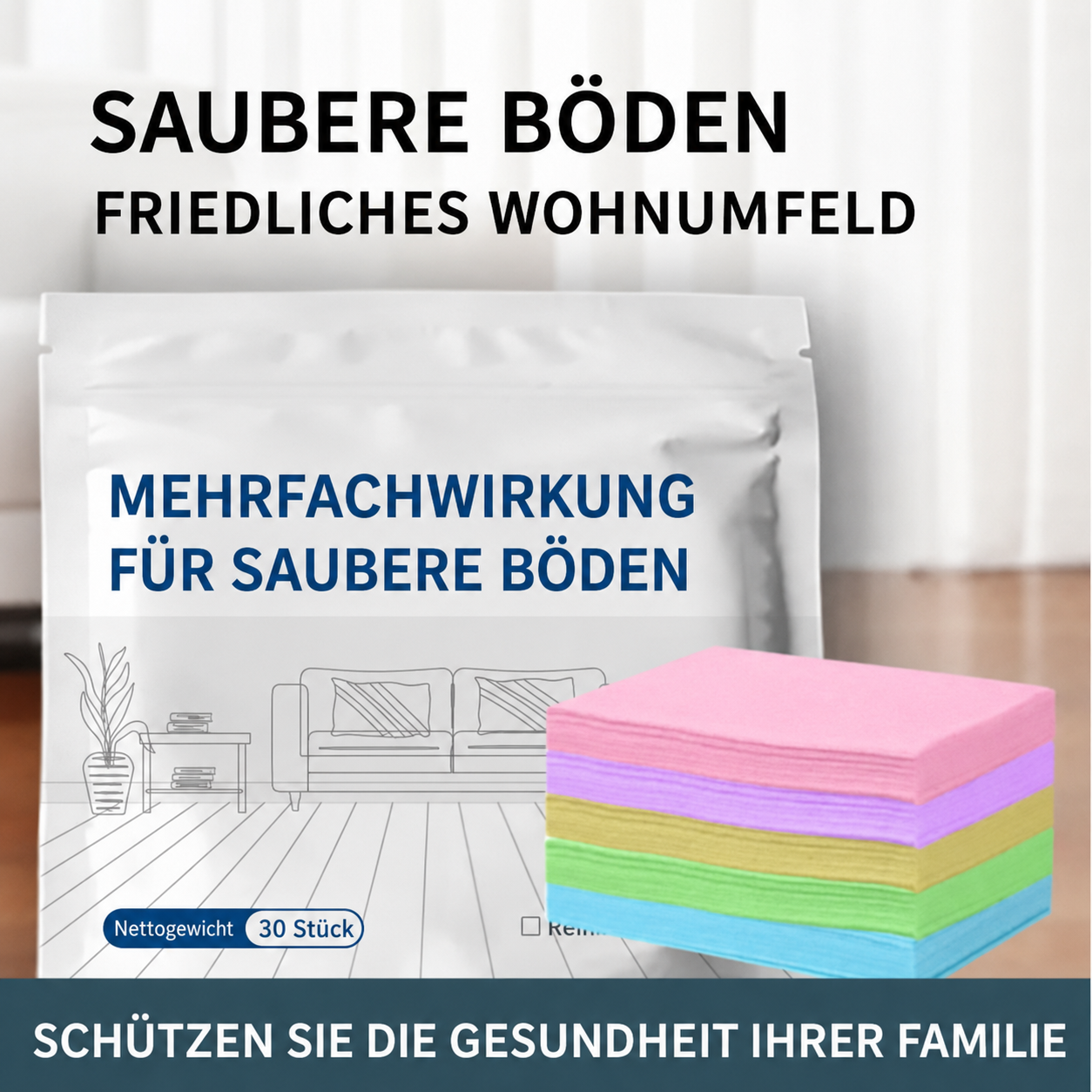 🔥drilena® Wasserlösliche Bodenreinigungstücher — Konzentrierte Formel für sofortigen Glanz