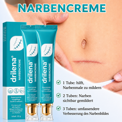 🆙drilena® Reparierende Anti-Narben-Creme — Dehnungsstreifen, Narben & Aknemale