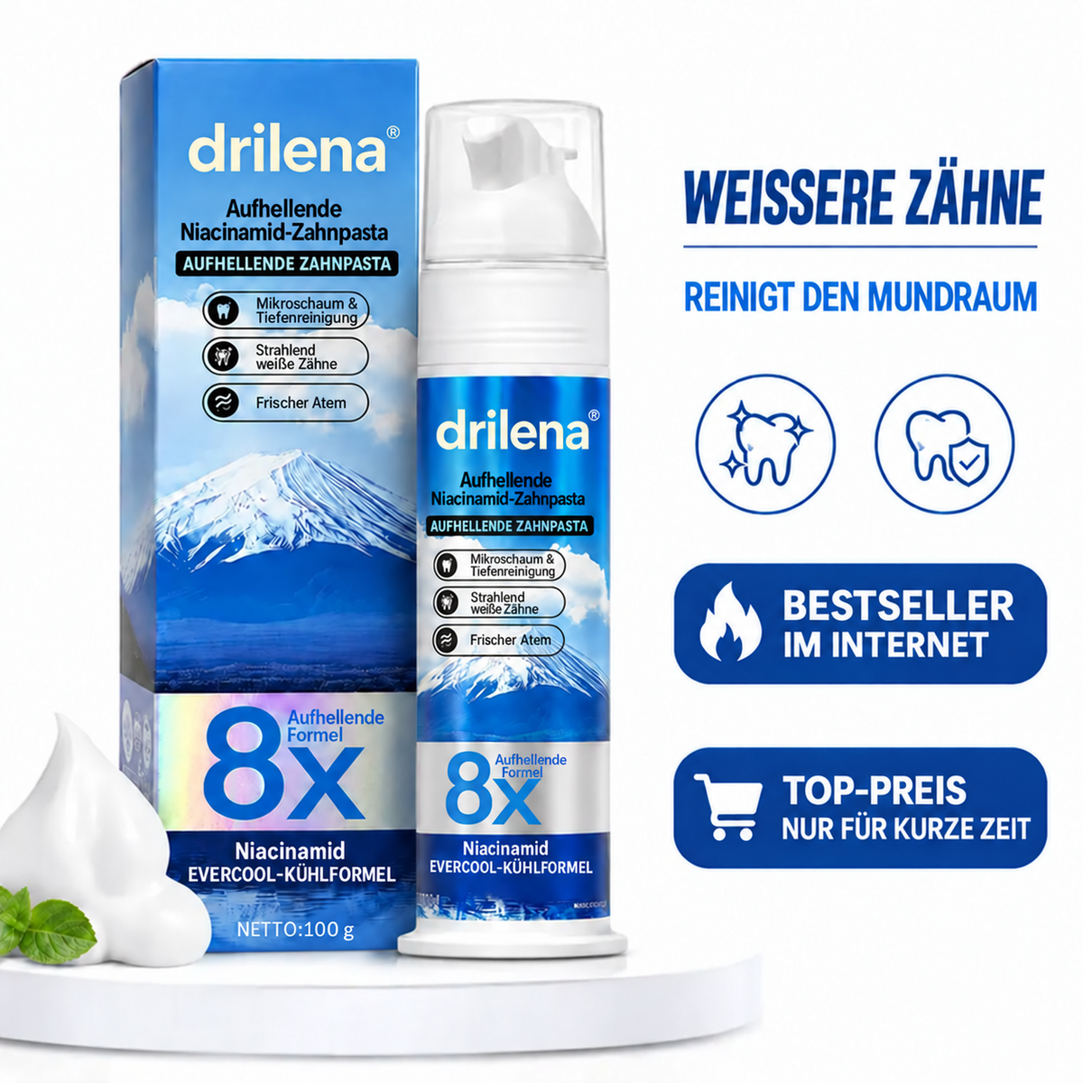 🪄8X Niacinamide Foaming Whitening Toothpaste