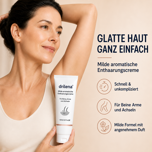 drilena® AROMATISCHE FORMEL Aromatische Enthaarungscreme-Für glatte Haut ohne täglichen Rasur-Stress